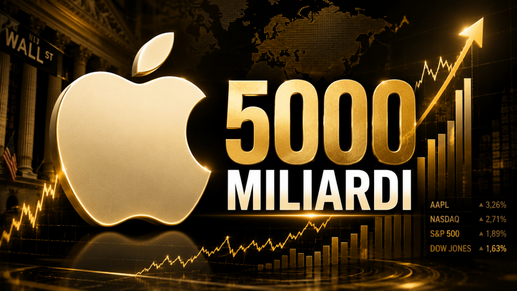 Apple vicina al record storico dei 5.000 miliardi