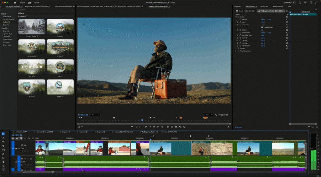 Premiere Pro 25.5 porta oltre 90 nuovi effetti, transizioni e animazioni