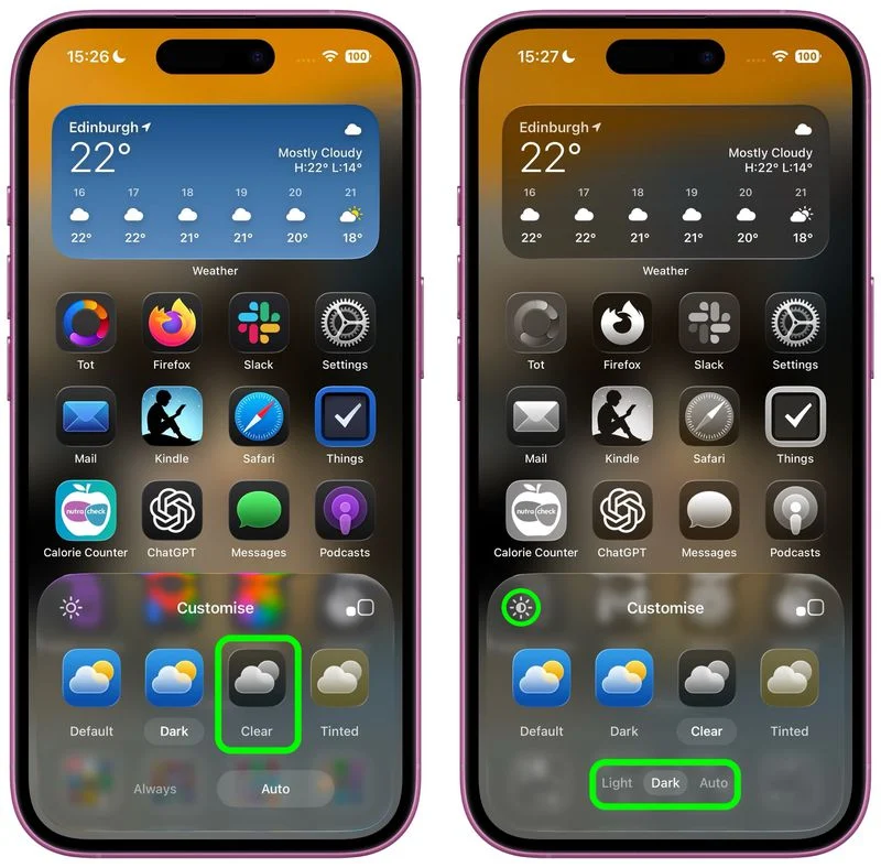 iOS 26: come rendere trasparenti le icone delle app