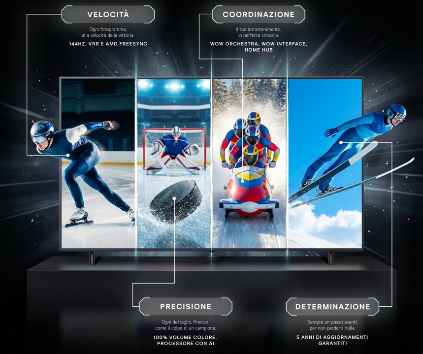 Con LG, gli sport invernali entrano in salotto