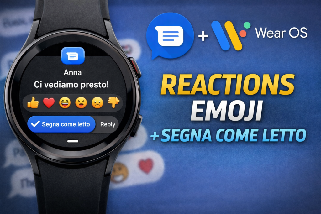 Google Messaggi su Wear OS: emoji e “Segna come letto”