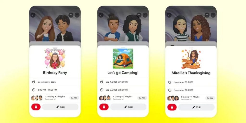 Snapchat Plans trasforma le chat in inviti ed eventi