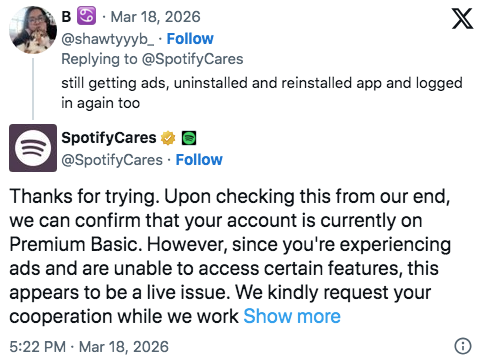 Spotify Premium pubblicità: solo un errore?