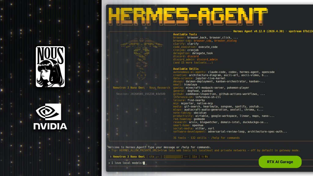 NVIDIA Hermes: agenti AI locali su RTX