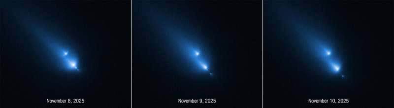 Hubble vede una cometa rompersi in diretta