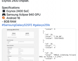 Samsung Galaxy S25 FE avrà Exynos 2400 ed Android 16
