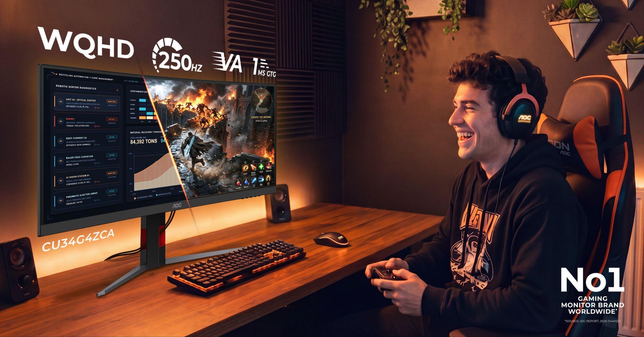 Monitor AOC ultrawide per lavoro e gaming