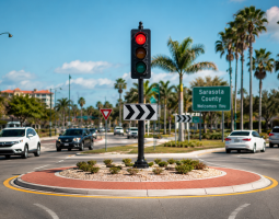 Semaforo rotonda: un'idea bizzarra che nasce in Florida