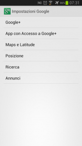 Impostazione Google diviso