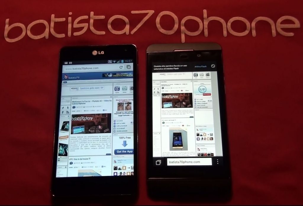 BlackBerry Z10 vs LG Optimus G