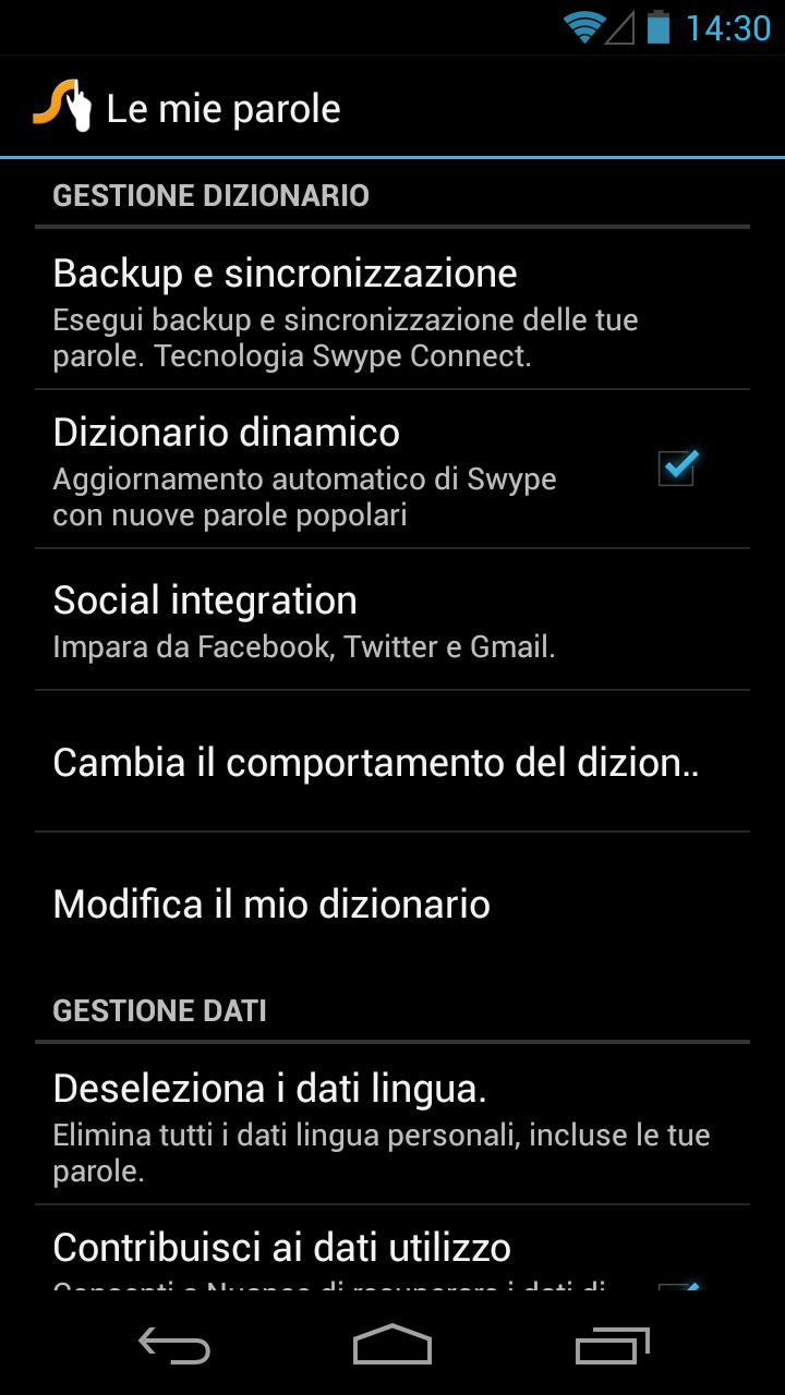 SWYPE Italian My Words 1