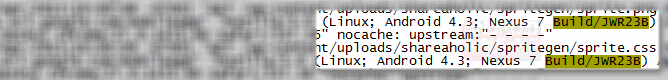 server log Android 4.3