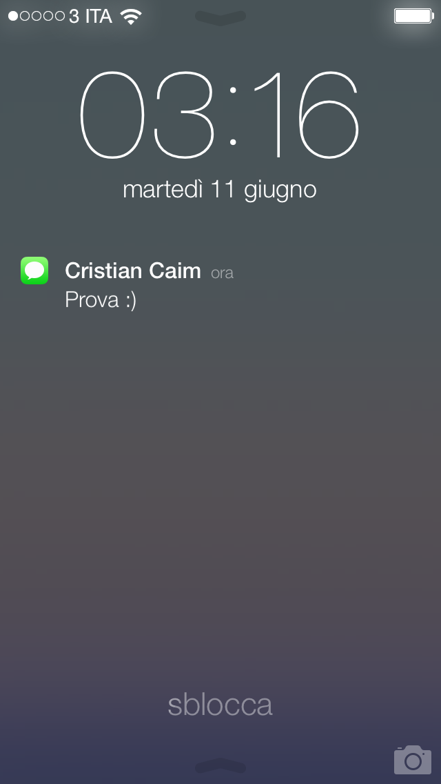 Lock screen notification