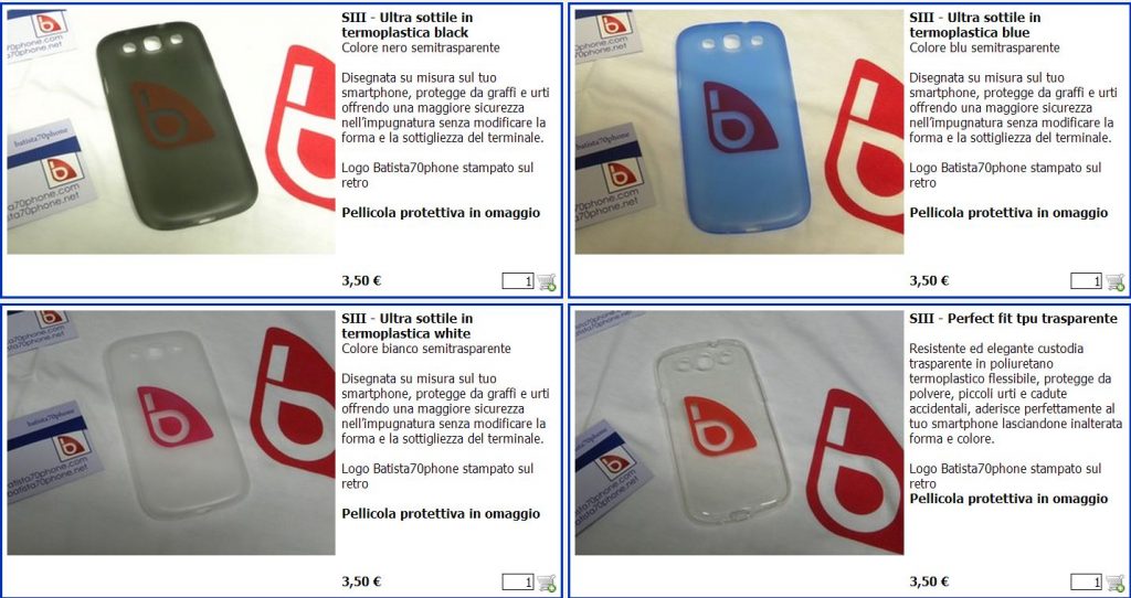 Offerta cover marchiate