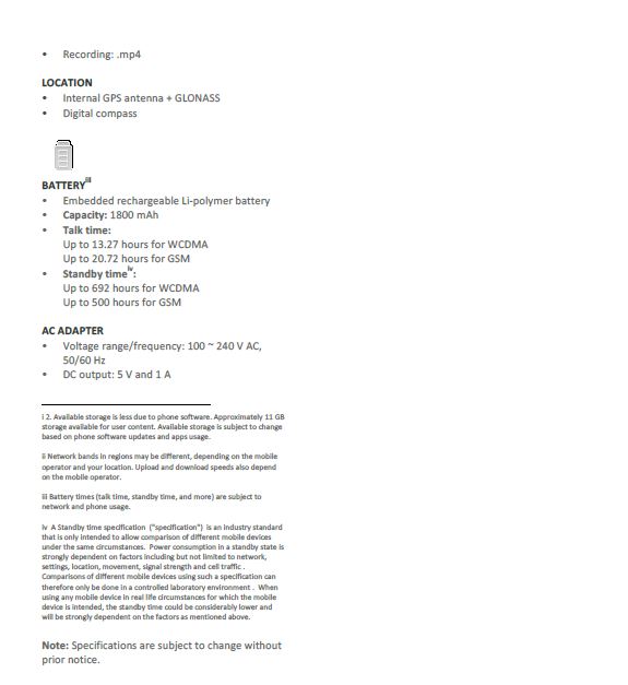HTC One Specs 1