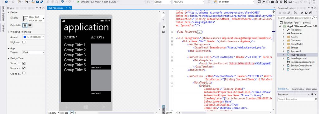 sdk 8.1 HubTemplate