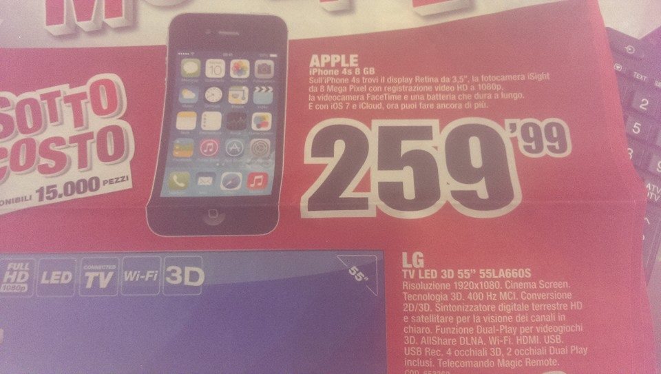 Offerte Mediaworld iPhone 4S
