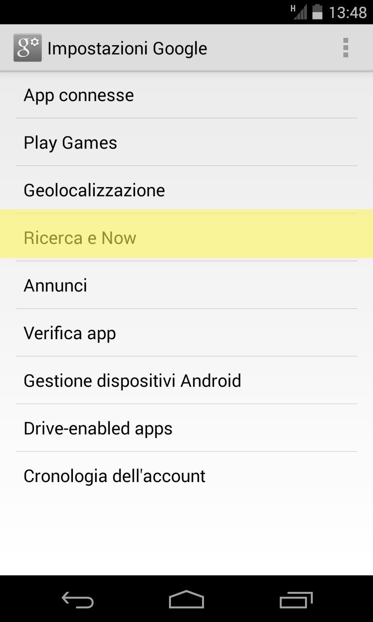 Ricerca e Now