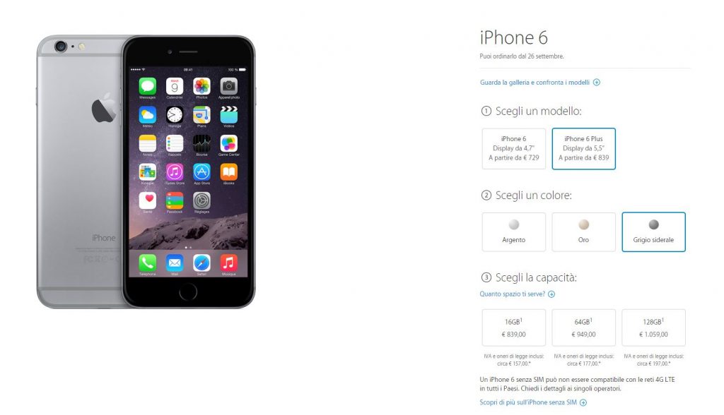 iPhone 6 Plus Prezzi