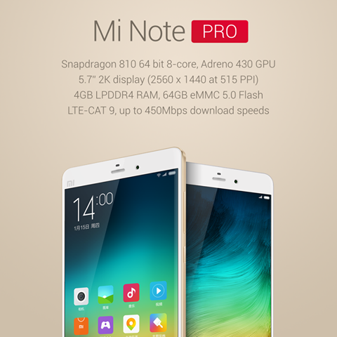 Xiaomi Mi Note Pro Specs