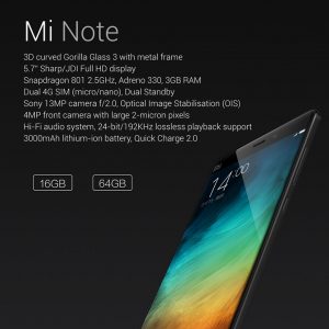Xiaomi Mi Note Specs