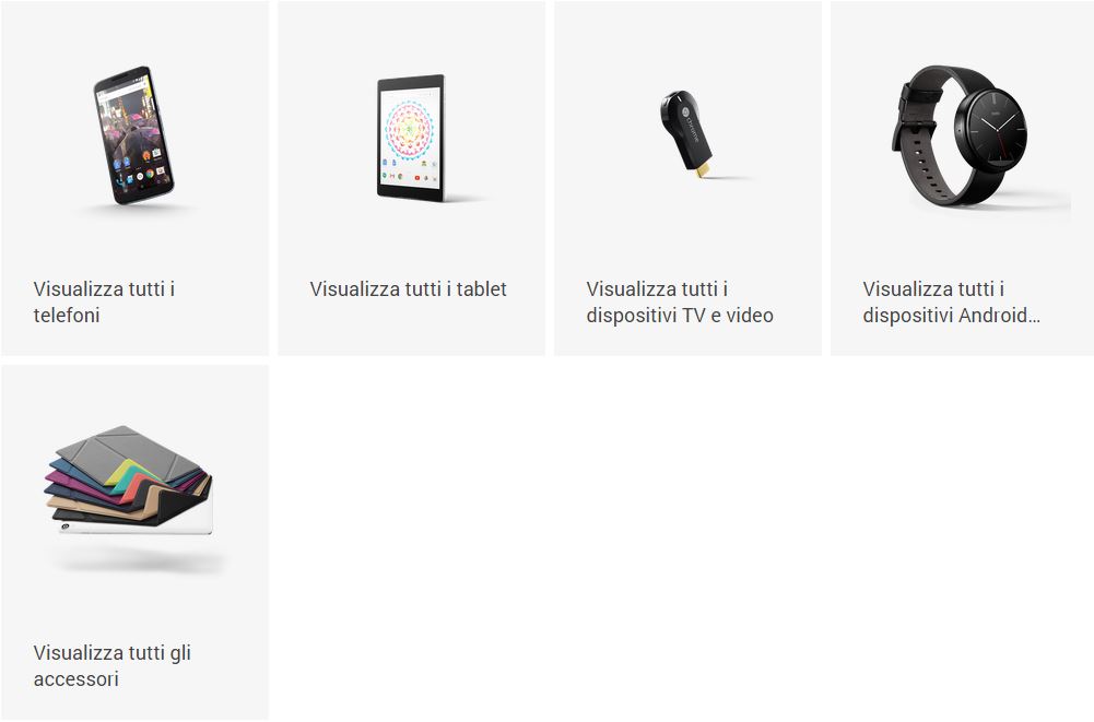 Google Store Lista prodotti