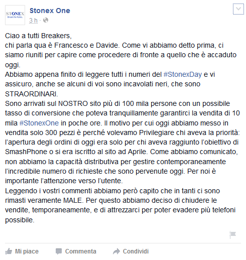Stonexone facebook
