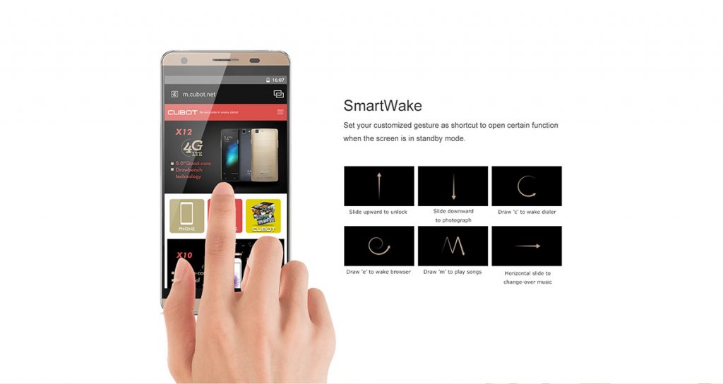 Cubot X15 gestures