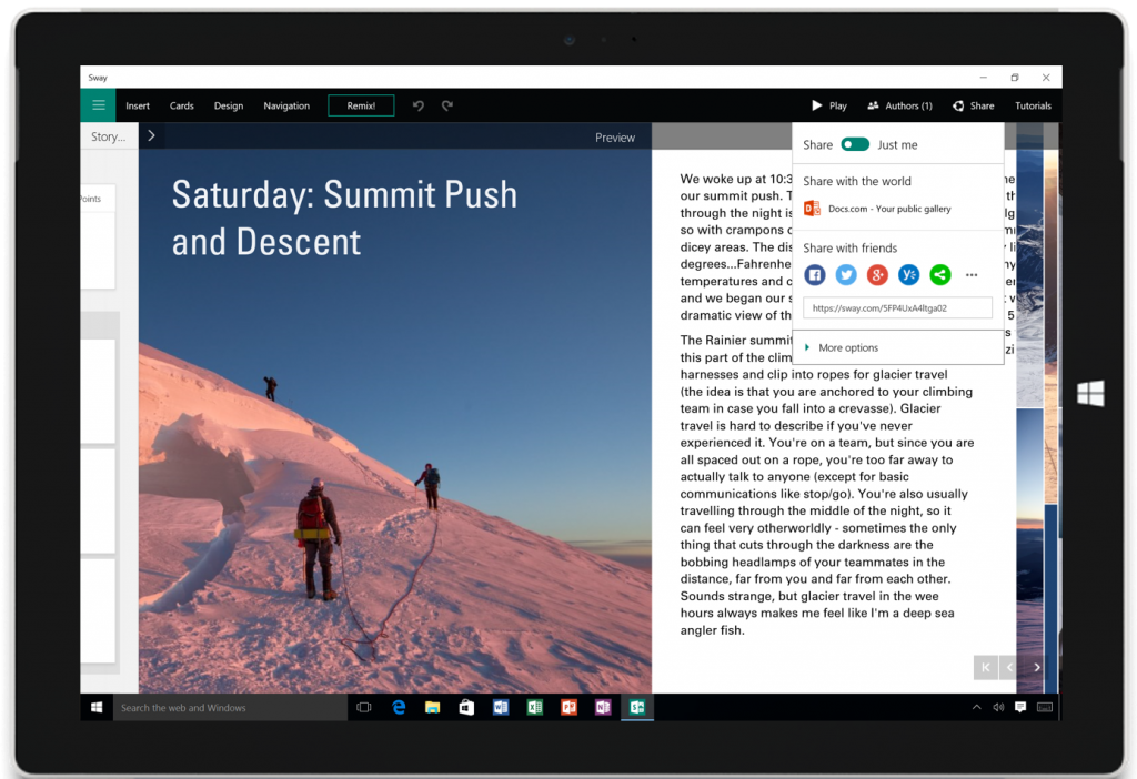 25. Sway - Sharing Options