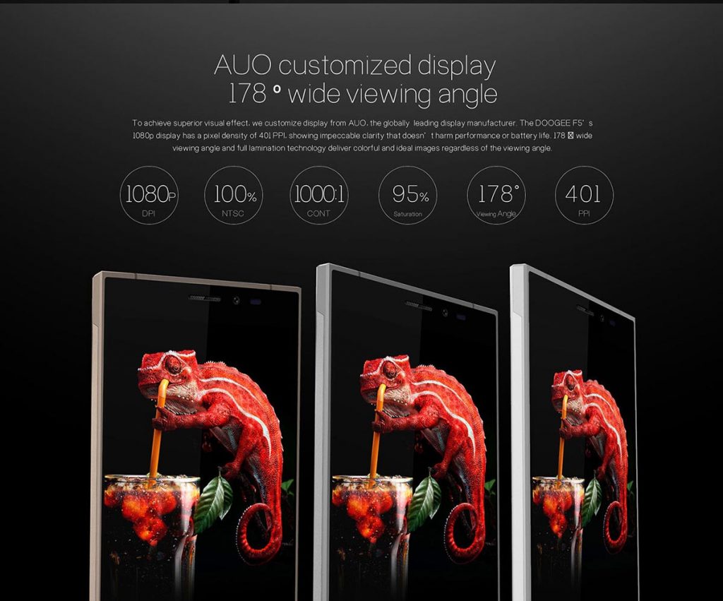 Doogee F5 angle view