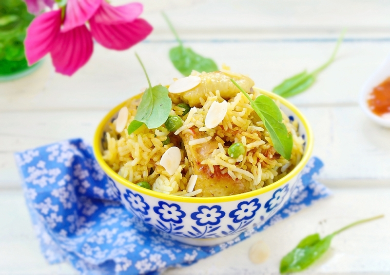 1_Riso con pollo, mandorle e cardamomo