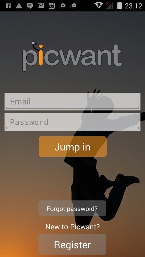 Picwant2.0_LogIn