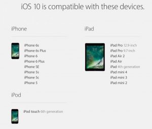 ios10_dispositivi compatibili