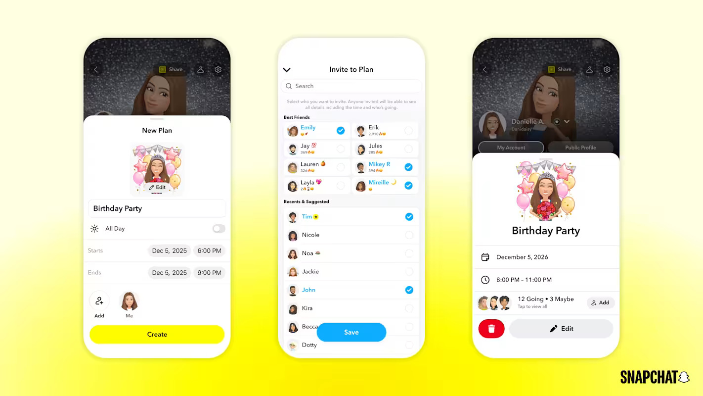 Snapchat Plans trasforma le chat in inviti ed eventi