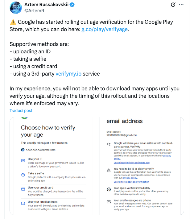 Google Play Store: ora serve prova che hai almeno 18 anni