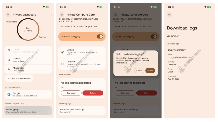 Android 17 ti fa controllare i log delle funzioni AI