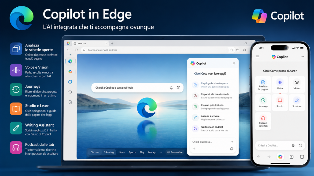 Copilot Edge cambia desktop e mobile con l’AI