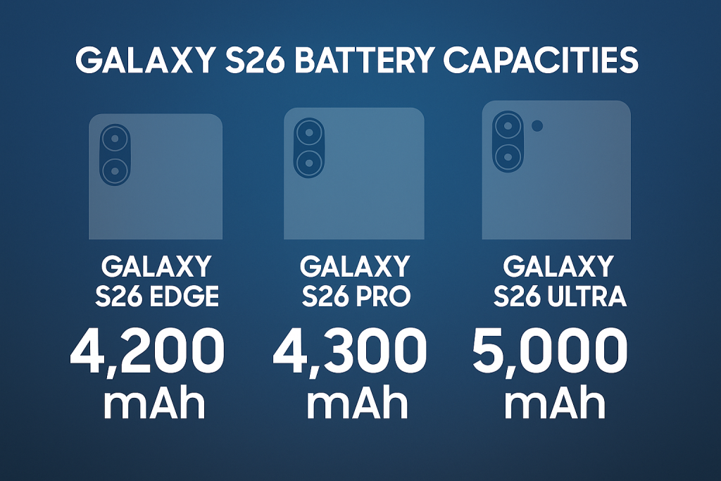Galaxy S26 Pro e Edge: svelate le batterie