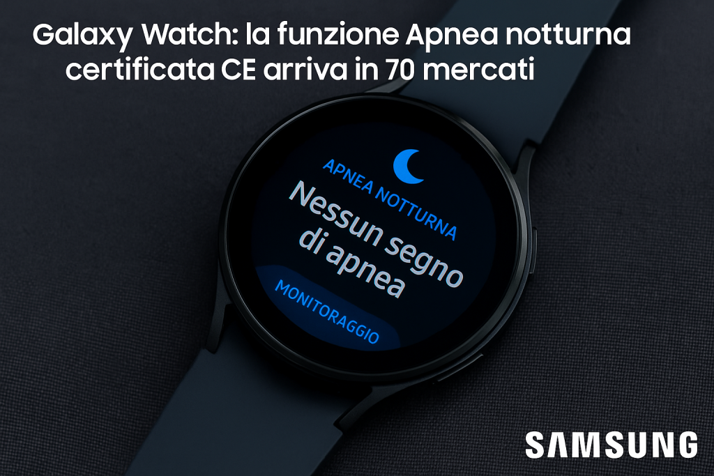 Galaxy Watch: la funzione Apnea notturna certificata CE arriva in 70 mercati