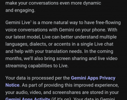 Gemini Live di Google nuovi aggiornamenti in arrivo