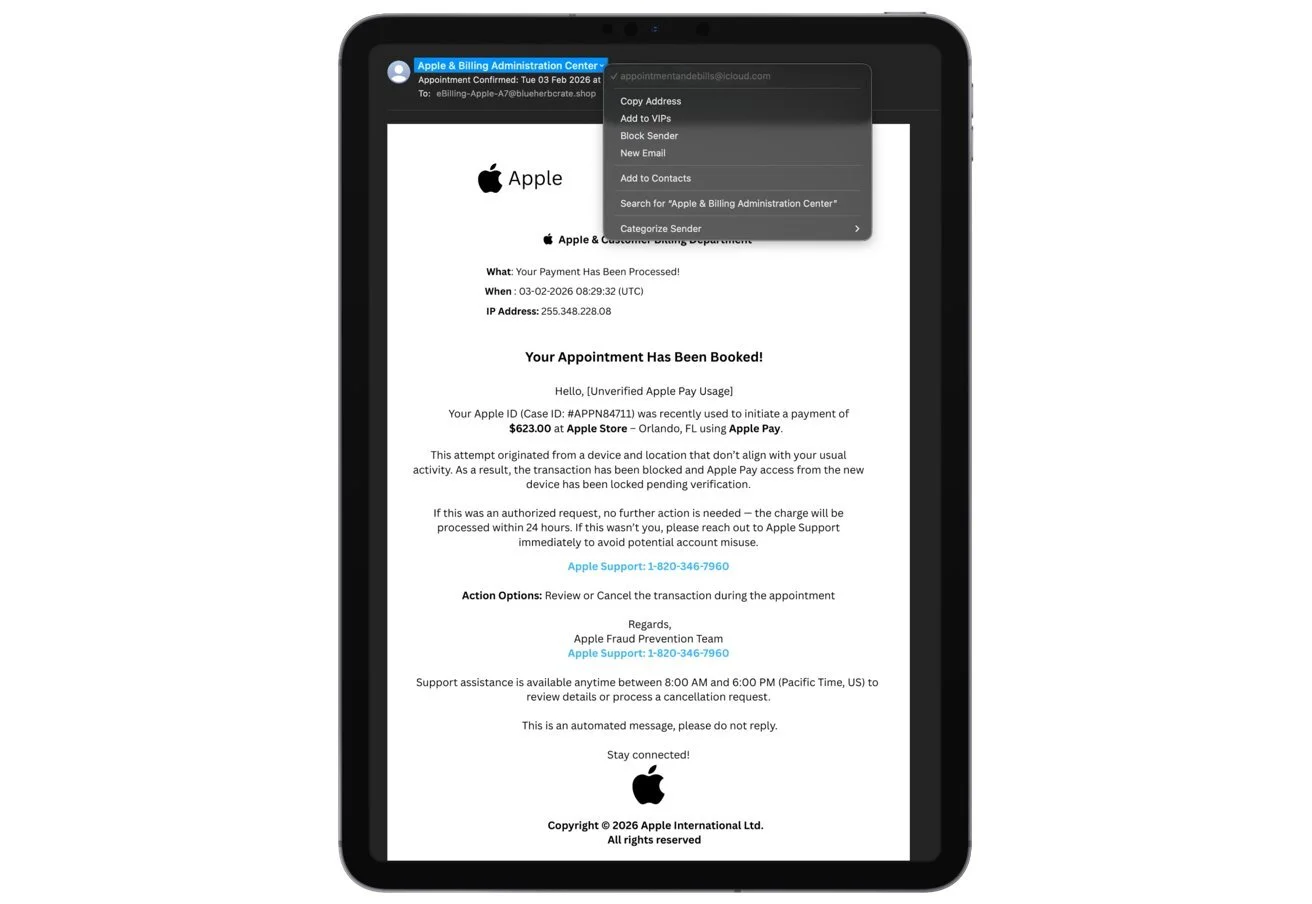 Truffa Apple Pay: allarme phishing realistico