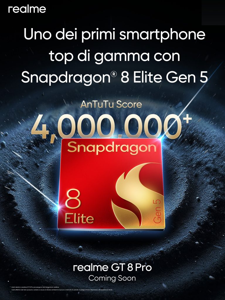 realme GT 8 Pro arriva in Italia entro fine 2025 con Snapdragon 8 Elite Gen 5