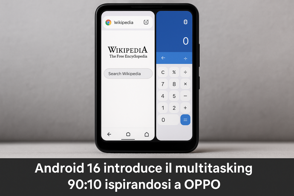 Android 16 introduce il multitasking 90:10 ispirato da OPPO