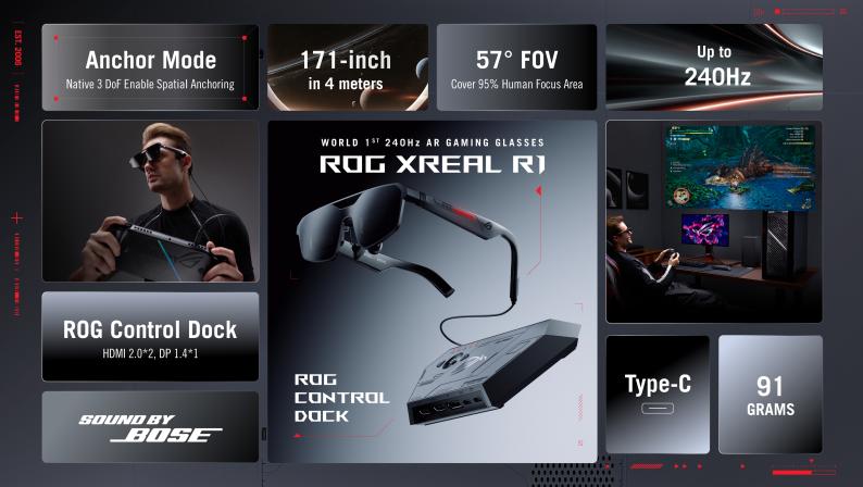 ROG XREAL R1: occhiali AR 240Hz ASUS per gamer
