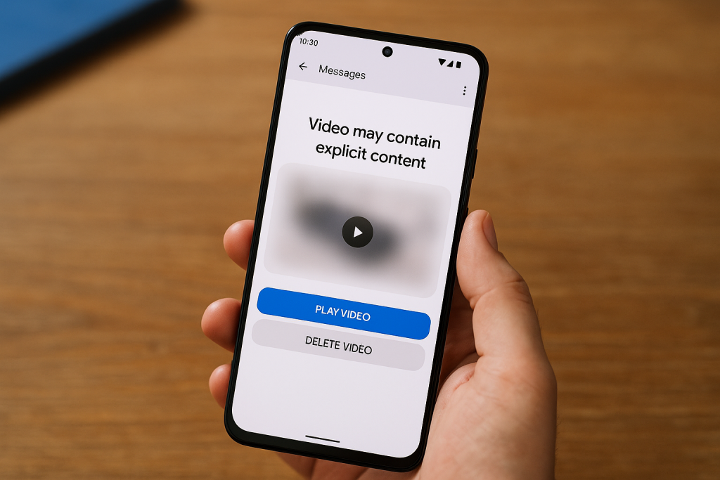 Google Messages avvisa prima di aprire video espliciti