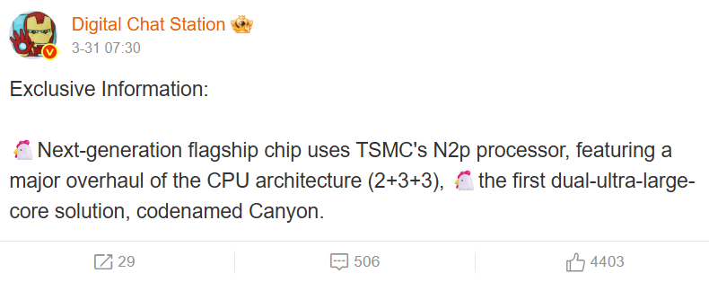 Dimensity 9600: un leak svela il nuovo chip