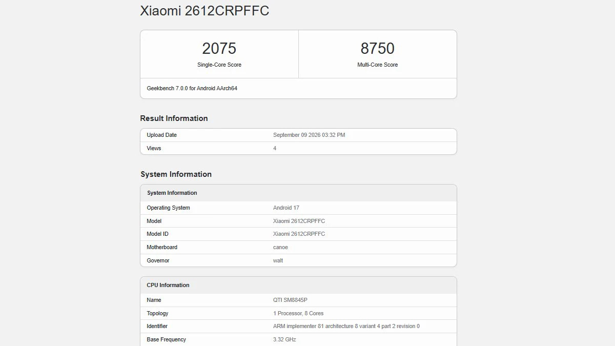 Xiaomi Pad 9 Pro visto su Geekbench con Snapdragon 8 Gen 5