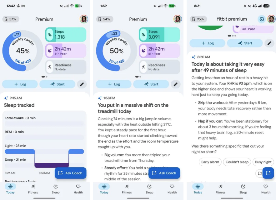Google Health permetterà di silenziare AI Coach