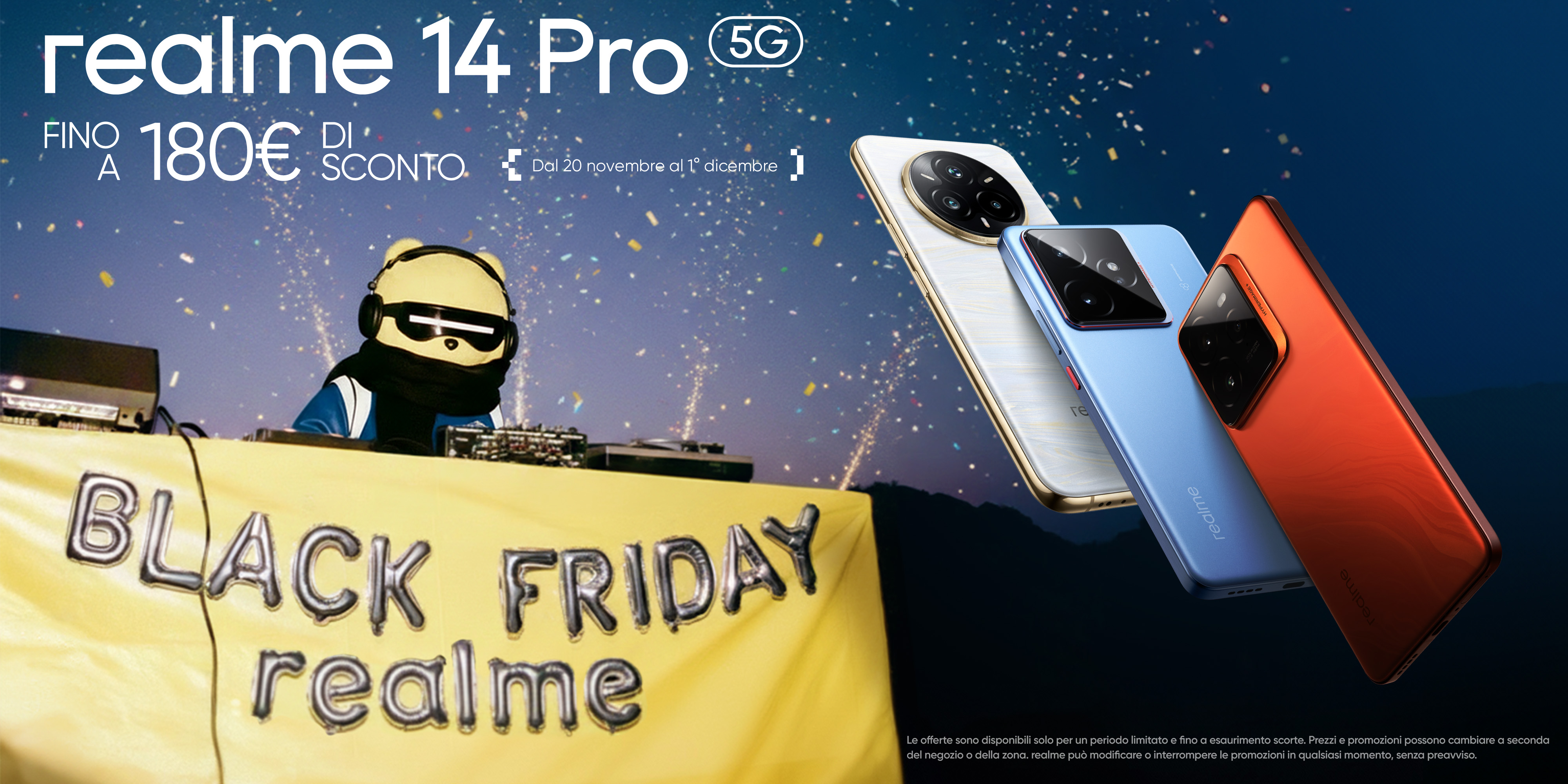 Black Friday di realme: sconti fino a 400 € su GT 7 Pro, serie GT 7 e 14 Pro+
