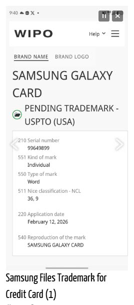 Samsung Galaxy Card prende forma in alcuni documenti